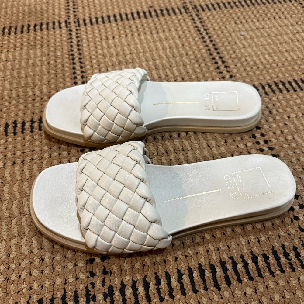 Dolce Vita Cream Braided Slide Sandals